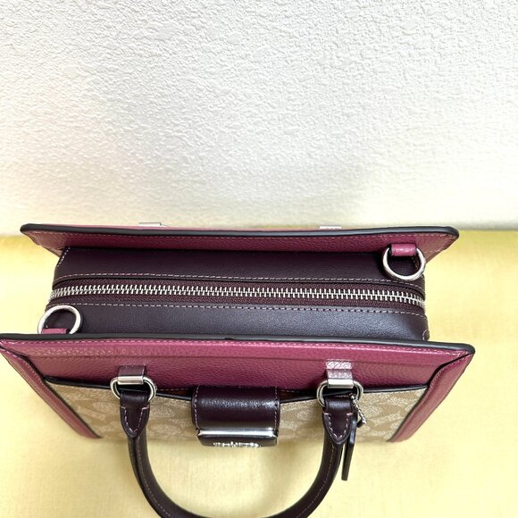 Coach Grace Carryall CJ634 Colorblock Sign Canvas Raspberry/Multi, Xbody - NWOT - Picture 4 of 13